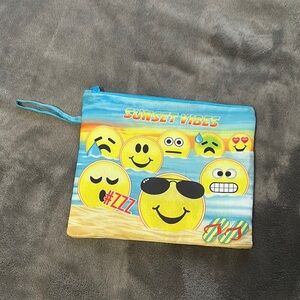 Sunset Vibes Emoji Kids Pouch - Blue and Yellow
